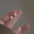 Beatutiful Pearl Diamond Stud Earrings Sterling Silver Womens Girl Jewellery