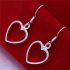 Silver plated Heart Earrings Dangle Drop Hook Ladies Gift