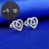 Crystal Heart Ear Stud Earrings Jewellery Women Girl Gift UK