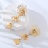 Fashion Multi-Layer Patch Earrings Light Luxury Long Metal Flower Exaggerated Earrings Diamond-Embedded