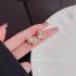 2024 New Personality Fashion Butterfly Golden Earrings Women Temperament Imitation Pearl Inlaid Rhinestones Shiny Earrings