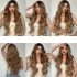 Ladies Wig Wig Brown Medium Gradient Long Curly Hair Chemical Fiber High-Temperature Fiber Wig