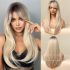 Black Gradient Gold Eight-Character Bangs Hair Curling High-Temperature Fiber Wig Female Headgear