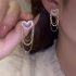 2024 Love Tassel Multi-layer Chain Hot-selling Earrings New Trendy Korean Heart-shaped Rhinestone Earrings Party Jewelry Gifts