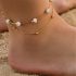 Women Round Ball Anklet Bracelet Gold Crystal Ankle Chain Beach Foot Anklets
