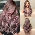Long Hair Natural Purple Highlight Long Curly Hair Big Wave Mid-Length Wigs Full-Head Wig