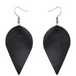 Handmade Leather Earrings Boho Leaf Teardrop Dangle Ear Stud Jewelry Women