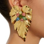 Fashion Dignified Alloy Inlaid Color Rhinestone Earrings Creative Heart-Shaped Bohemian Earrings