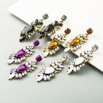 Earrings Alloy Rhinestone Exaggerated Long Earrings Fashion Women Eardrop