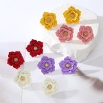Alloy Paint Flower Earrings Temperament Elegant Trendy Girl Earrings Fashion