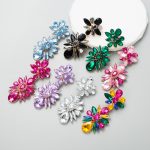 Metal Alloy Earrings Women's Long Flower Earrings Fashion Eardrop