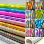 Laser Magic Color Holographic Mirror Wool Bottom PU Leather Crafts DIY Fabric
