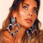 Alloy Inlaid Color Diamond Retro Temperament Exaggerating Earrings Women's Sparkling Full Rhinestone Earrings
