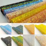 A4 Shiny Holographic Coarse Powder Colorful Fabric Crafts Clothing DIY Fabric