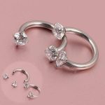Horseshoe Bar  Stainless Steel  Lip Nose Hoop Septum Ear Ring 2g 1.2*8*3mm