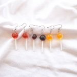 European and American Simulation Candy Toy Earrings Sweet Personality Creative Three-Dimensional Resin round Lollipop Earrings Long Earrings for Women