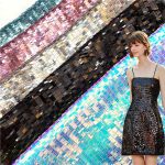 Wedding Dress Sequined Fabric Rectangle Multicolor Sequin Tulle Fabric DIY Dress Fabric