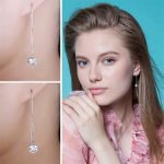 Long Drop   Cubic Zirconia Long Chain Dangle Earrings Women