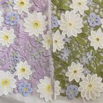 Three Colors Hibiscus Mutabilis Embroidery Hollow Carved Fashion Fabric DIY Fabric
