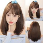 Wig Female Long Straight Hair Inner Buckle Full Top Black Brown Full-Head Wig Matte High-Temperature Fiber Wig