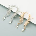 Personalized Design Golden Angel Wings Ear Clip Earrings Female Alloy Non-Piercing Earrings
