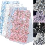 Unilateral Milk Silk 3D Butterfly Lace Mesh Three-Dimensional Embroidery Fabric Lace