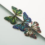 Personalized Design Butterfly Wings Colorful Crystals Series Earrings Alloy Diamond-Embedded Cute Girlish Heart Ear Studs