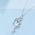 Half Crystal Moon Pendant Necklace Silver Plated Chain Women Ladies Jewelly Gift Half Crystal Moon Crystal Ladies Jewelly