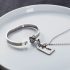 Titanium Steel Love Heart Lock Bangle Bracelet Key Pendant Necklace Couples Set
