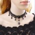 2PC Retro Court Gothic Personality Characteristic Multi-Layer Crystal Lace Necklace Clavicle Chain