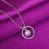 Round Pearl Pendant  Jewellery Necklace Chain Women Love Gift