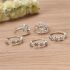 Set of 5 Rings Boho Knuckle Fashion Star Moon Love Diamond Thumb Stack Jewelry