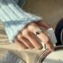French Retro Romantic Color Matching Drop Glaze Gold Open Rings For Woman 2024  Fashion Jewelry Party Girls' Luxury Ring
