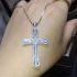 Fashion Cross 925 Silver Necklaces Pendants Cubic Zirconia Wedding Party Jewelry