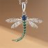Cute  Silver Dragonfly Necklaces Pendant Women Cubic Zirconia Jewelry
