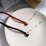 Heart Pendant Pearls Necklace Short Necklaces Women Jewelry Lover Accessories