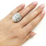 Women Luxury Cubic Zirconia 925 Silver Rings Engagement Jewelry Size 6-10