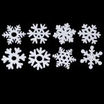 50pcs Mix Shape Wooden White Snowflakes Christmas Ornaments Xmas Pendants Decoration 35mm