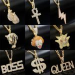 Hot Sale in Europe and America Hip-Hop Hipster Accessories Lightning Clown Leopard Dollar Boxing Glove Letter Men's and Women's Necklaces Pendant