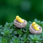 DIY Mini Nest with Birds Fairy Garden Miniatures  Resin crafts figurines For Home garden Decoration