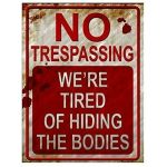 Vintage No Trespassing Metal Tin Signs Home Wall Farmhouse Shop Decor