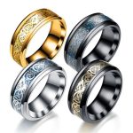 Luxury Mens Ring Dragon Celtic Dragon Titanium Steel Rings Jewelry