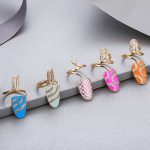 Cute Adjustable Colorful Ring Nail Cover Women Rings Set With Rhinestone For Women Wedding Ring Set Pink Jewellery