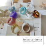 European and American Acrylic-Based Resin Ring Multi-Color Rendering Good Mike Ring Rings Index Finger Ring Men's and Women's Cross-Border