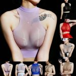 Women Sexy See Through Mesh Sheer Tank Crop Top Vest T-Shirt Blouse Tee Tops UK.