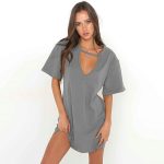 European and American EBay Hot Sale Wish Cross-Border New Hot Summer Wholesale Foreign Trade Women's Clothing V-neck Halter Hollow Dress