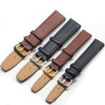 Watch Accessories Ordinary Lengthened Cowhide Glossy Strap Non-Grain Line Pressing Waterproof Calf-Skin Watchband Parts