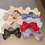 Bow Hair Clips For Women Girls French Bright Satin Hairpin Hair Accessories