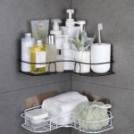 Bathroom Shelf Shower Shampoo Soap Organizer Triangle Cosmetic Free Punch Suction Wall Mounts Storage Rack for Kitchen Toilet