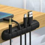 Cable Clips Holder Silicone Desk Cable Winder Clips Organizer Cord Management-UK